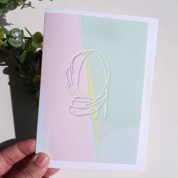 Pastel Hijabi (Muslim Woman) Card for wholesale by Halo Kits