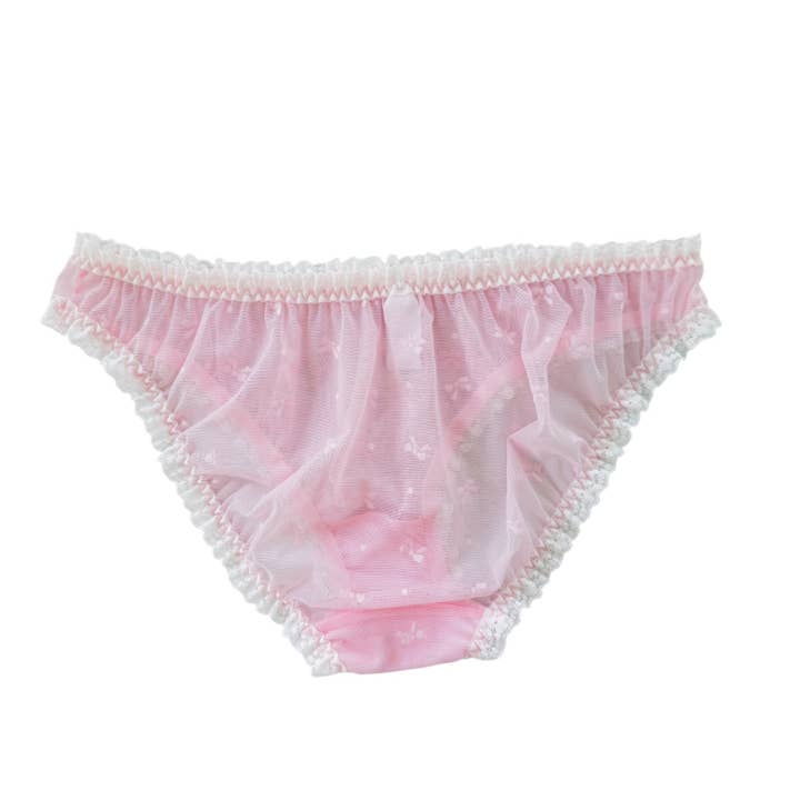 Milanblocks LLC - Wholesale Underwear - Women's - Milanblocks Sheer Lace Ruffle Panties – Bow Embroidery1