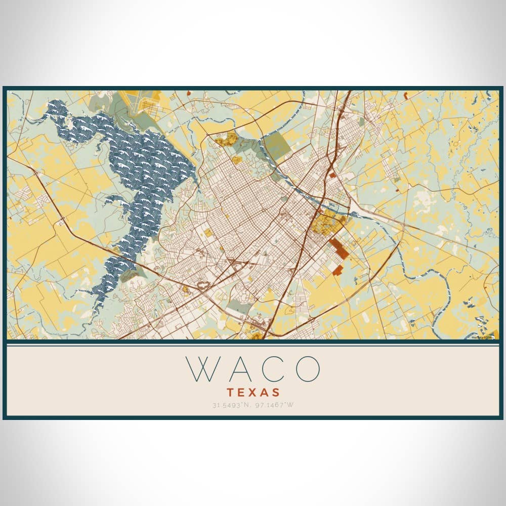 JACE.design - Wholesale Art Print - Waco TX Map Print Woodblock3