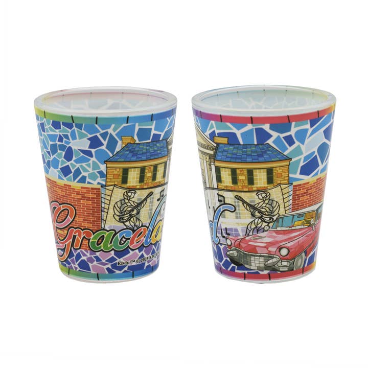 Elvis Shot Glass - Mosaic Graceland for wholesale by MID-SOUTH PRODUCTS