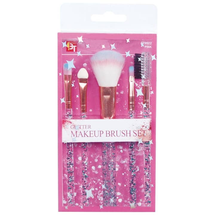 Glitter Sminkborstset Rosa för wholesale av KT Supply
