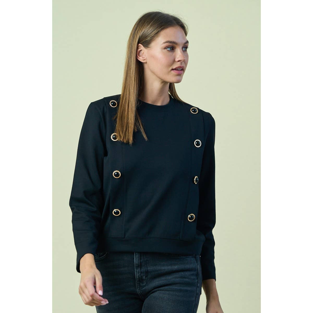 The GREii – wholesale Knit top – Women's – Santa Novelty Elegant Knit Top with Button Details2