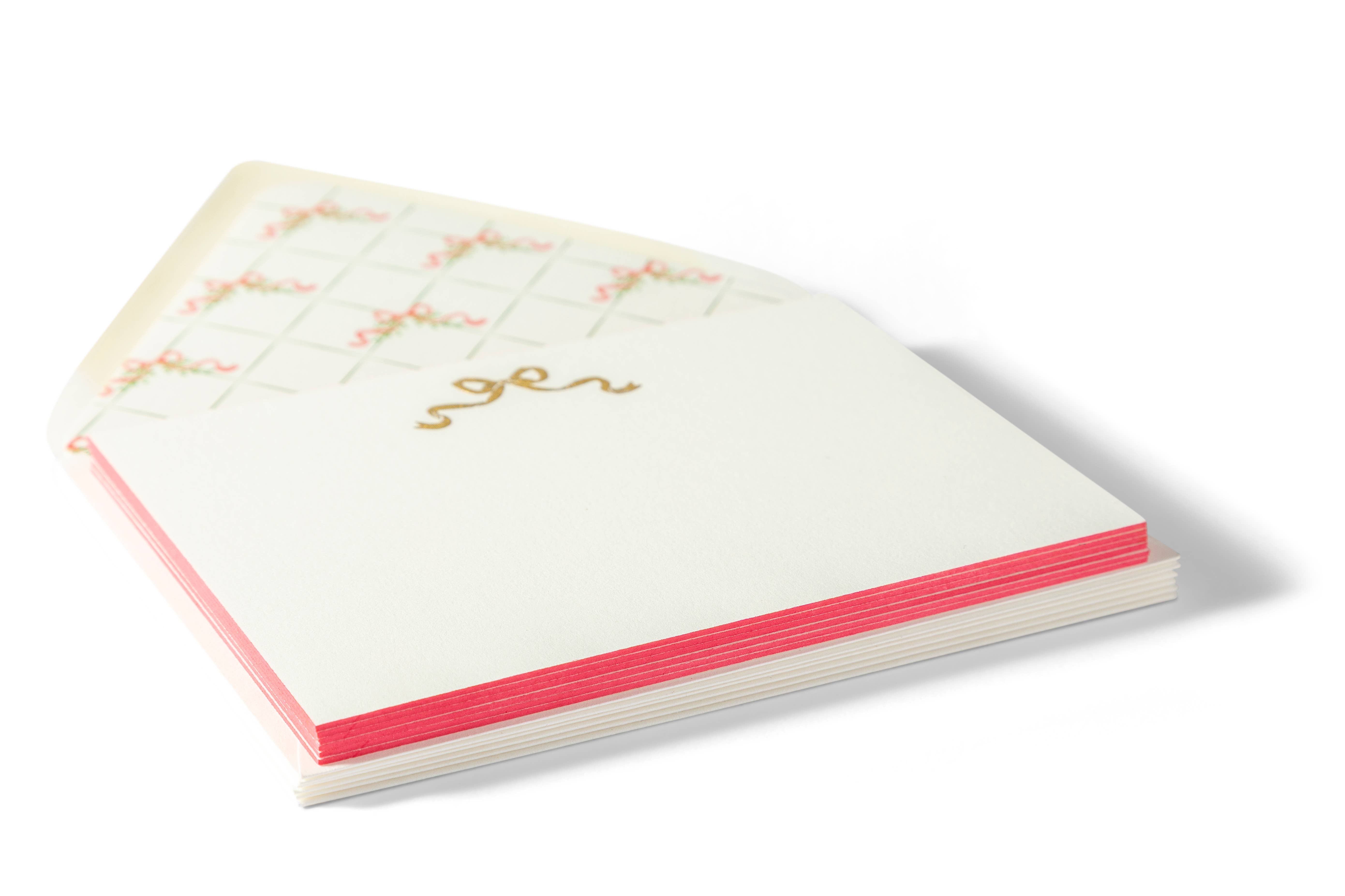 Color Box Design & Letterpress - Wholesale Briefpapier/indexkaartenset - Strik | Fancy Pants, gegraveerde platte notitiekaarten 1