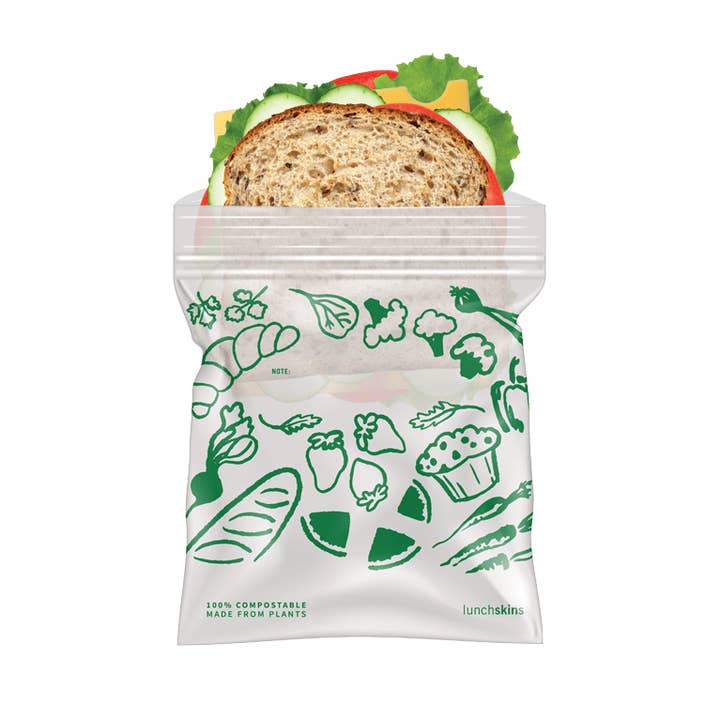 Lunchskins - Wholesale Food Storage Wrap/Bag - Compostable Freezer-Safe Sandwich Ziptop Bags 50ct7