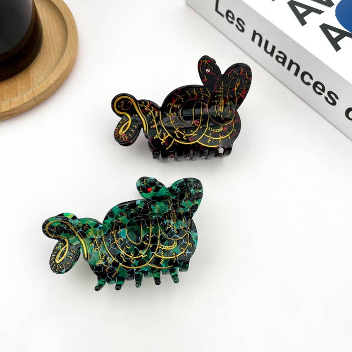 TheDivaSoap – Großhandel Haarclip – Damen – Mamba-Schlangen-Haarspange, Acetat-Schlangen-Klauen-Clip2