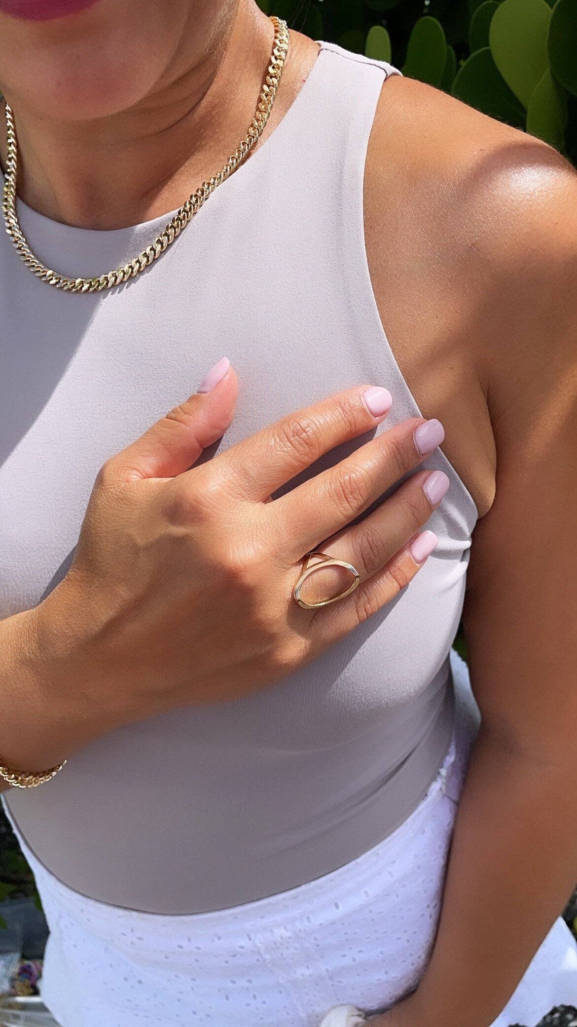 Milie - Wholesale Band/Stacked Ring - 18k GF Open Oval Ring Hallowed1