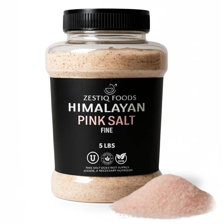 Himalayan Pink Salt Fine 5.5lb Jar Natural Mineral Rich for wholesale by Zestiq Foods