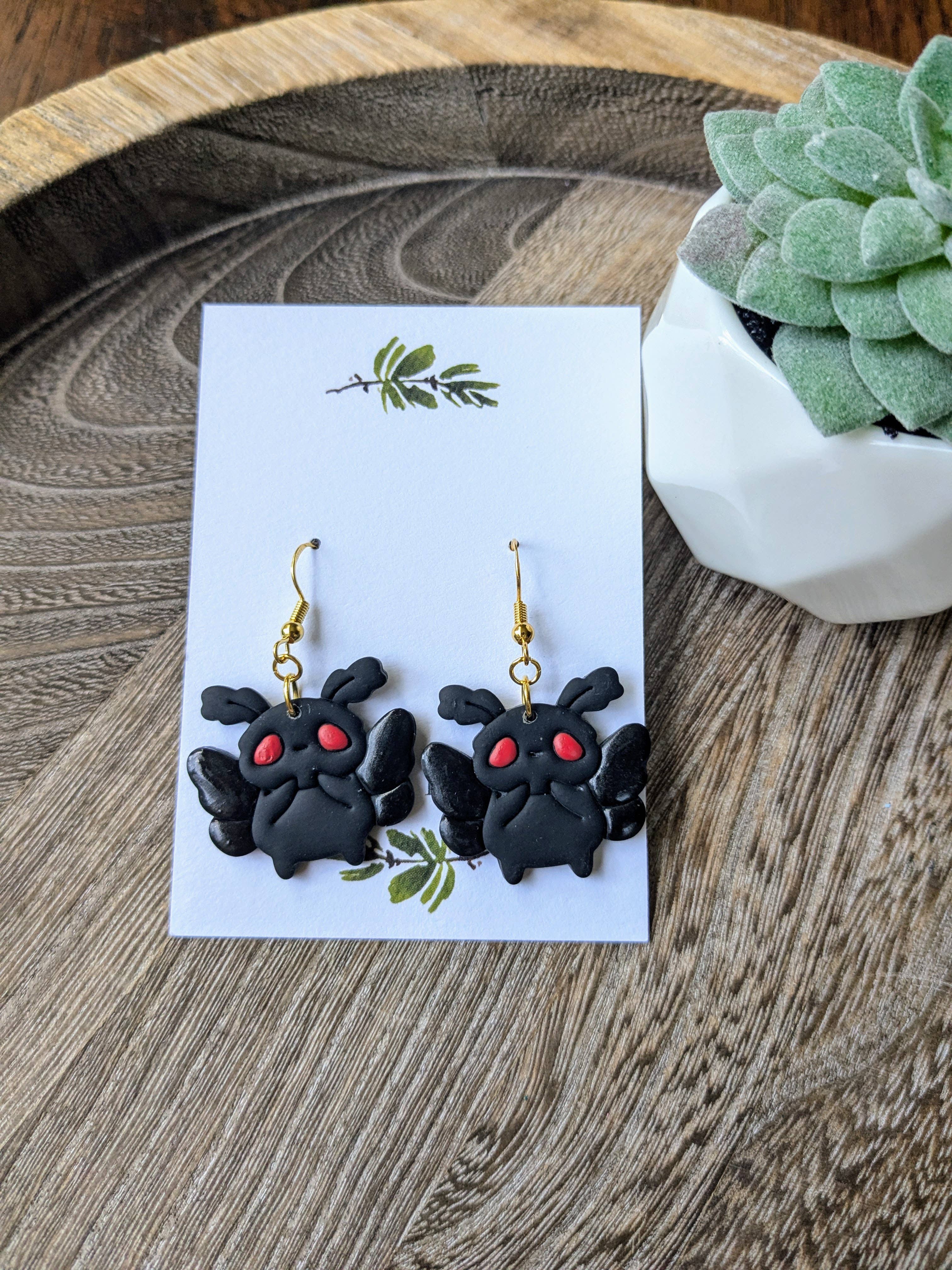 Stag and Branch - Wholesale Dangle Earrings - Moth Man Polymer Clay Earrings5