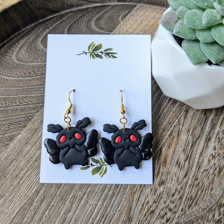 Stag and Branch - Wholesale Dangle Earrings - Moth Man Polymer Clay Earrings5