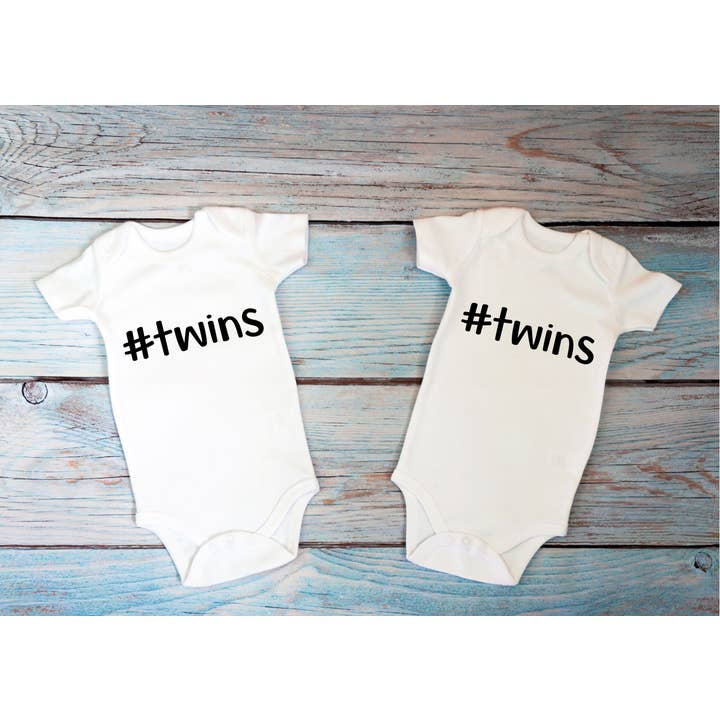 Hashtag Twins Vest x2 (3-8lb)(NB-12M) for wholesale by Cribbs & Co