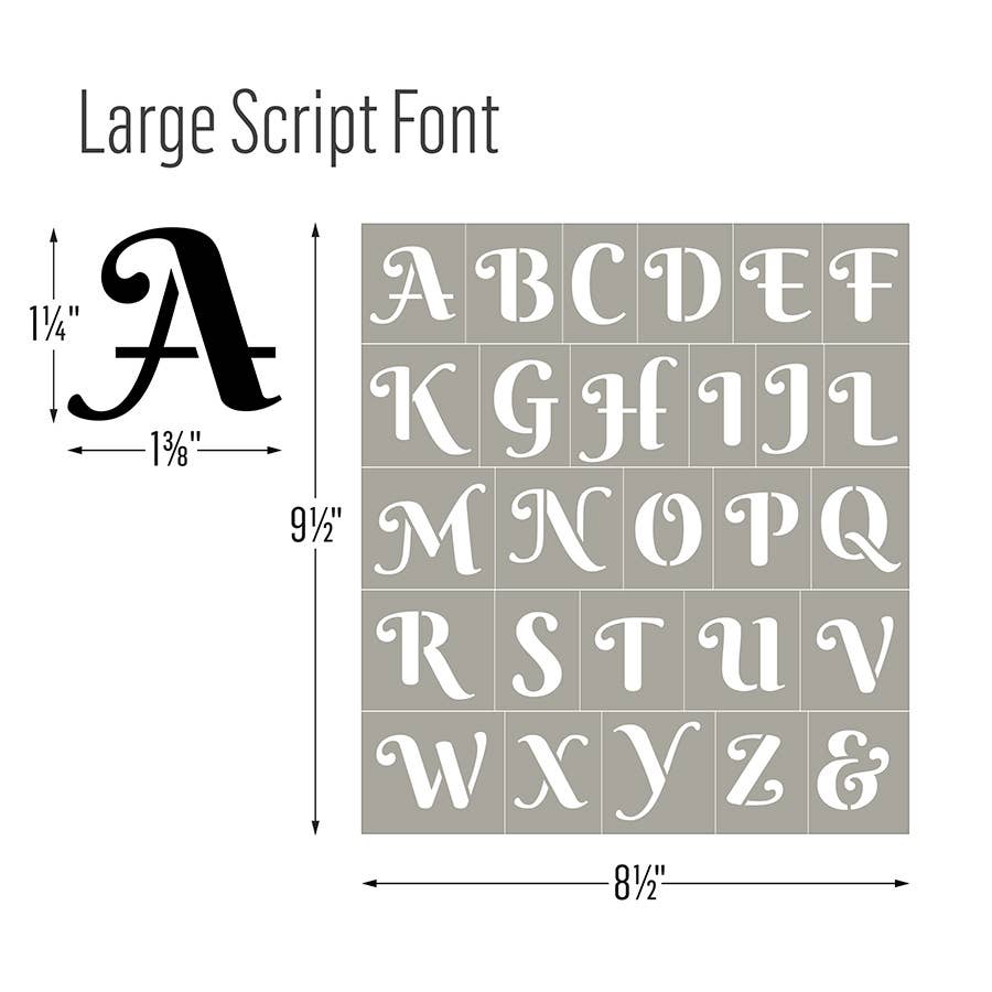 Plaid Crafts - Wholesale Stencil/Craft Die - FolkArt Script Adhesive Stencils 3pc3