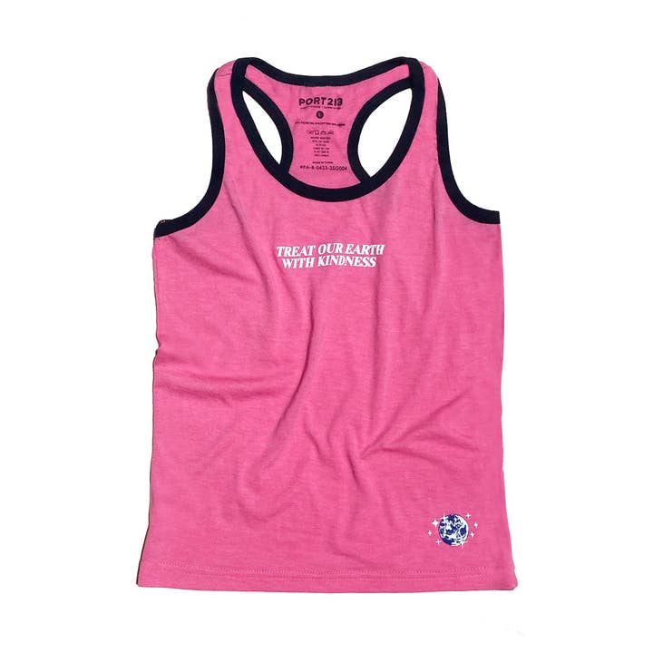 Kid's Earth Ringer Tank Top-Girls for wholesale by Port 213