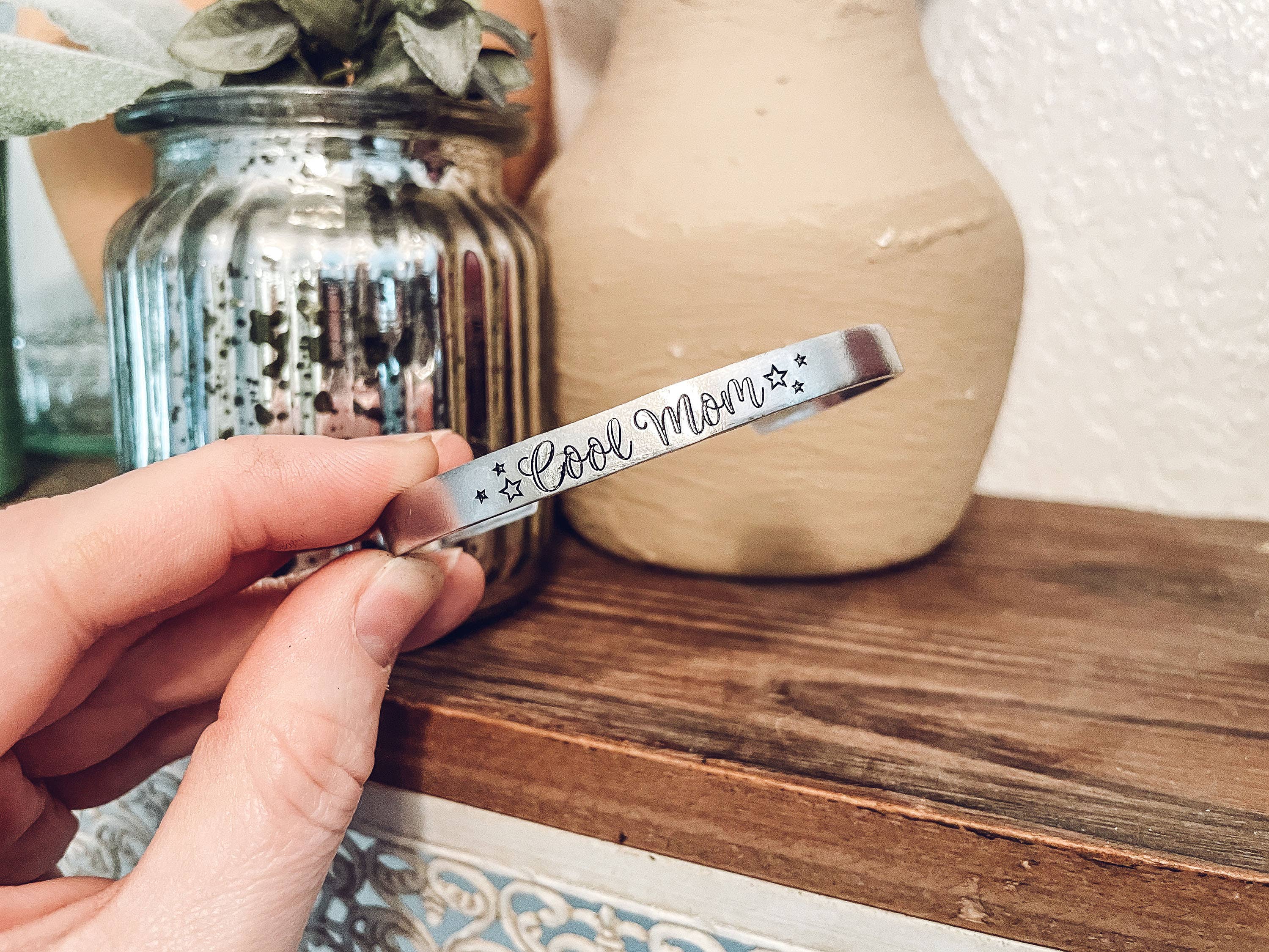 Katy Ryan Designs - Wholesale Cuff Bracelet - Cool Mom – Hand Stamped Aluminum Cuff Bracelet1