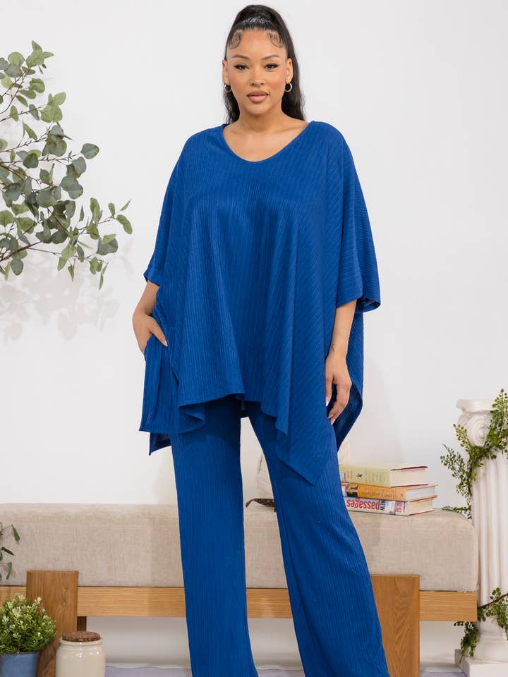 S25652-R Kreukelstroom Tweedelig Set voor wholesale door H&H Fashion Inc.