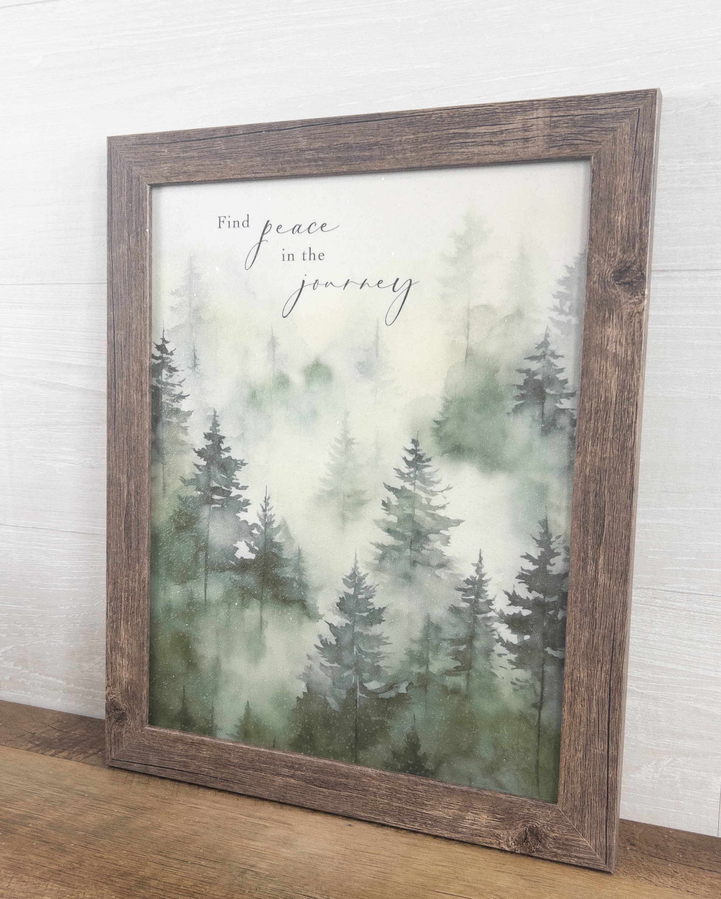 Summer Snow Art - Wholesale Art Print - Find Peace In The Journey Forest Art Framed Print 3