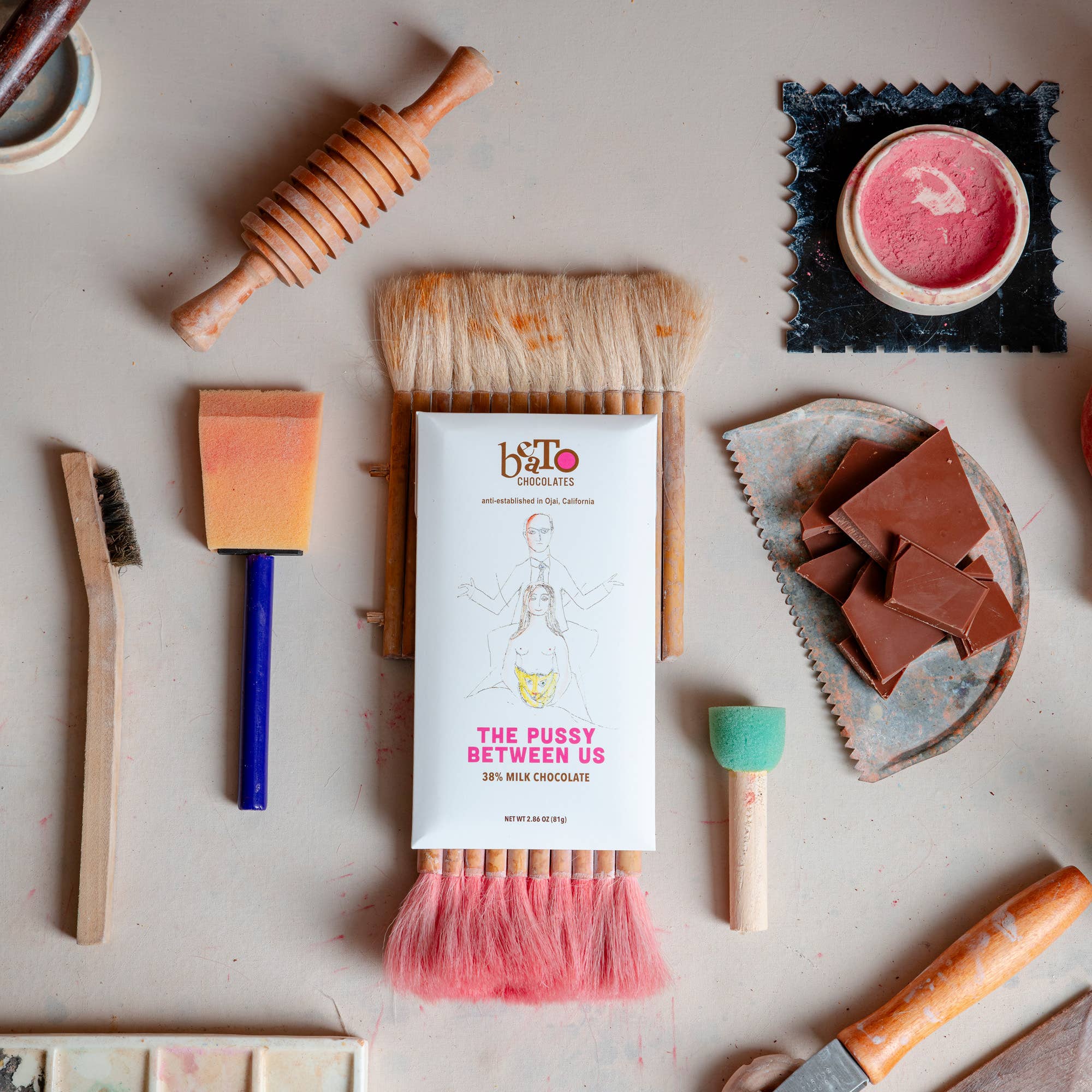 Beato Chocolates - Wholesale Chocolate Bar - The Pussy Between Us Milk Chocolate Bar (75g/2.64oz)1