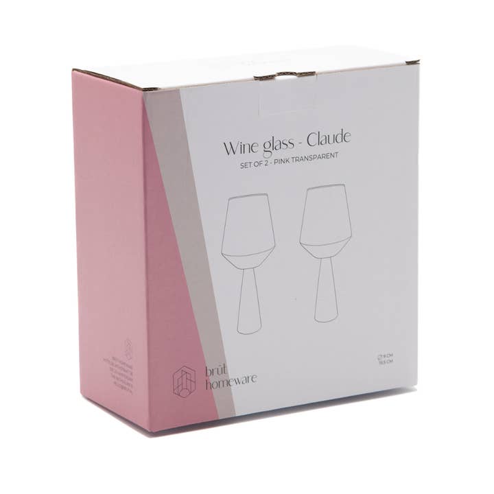 Brût Home and Glassware - Wholesale Wine Glass - Wine Glass Claude | Set of 2 | Wine glass set | pink5