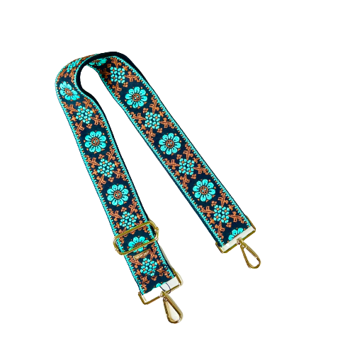 Thomas and Lee Company - Wholesale Bag Strap - Women's - Embroidered Guitar Straps - Assorted Prints + Florals - 10 Available0