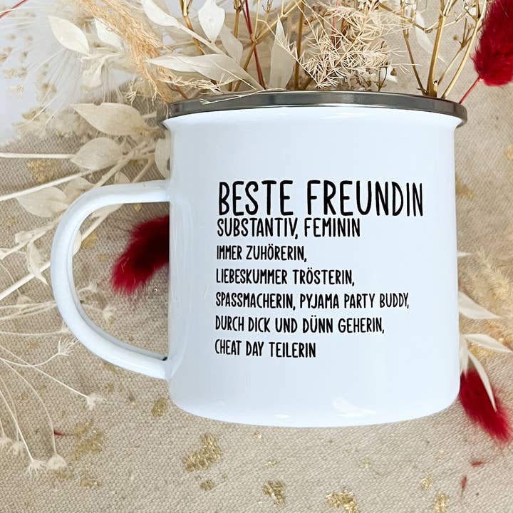 Best Friend Enamel Mug and other Purchase Wholesale emaille becher. Free Returns & Net 60 Terms on Faire trending on Faire.