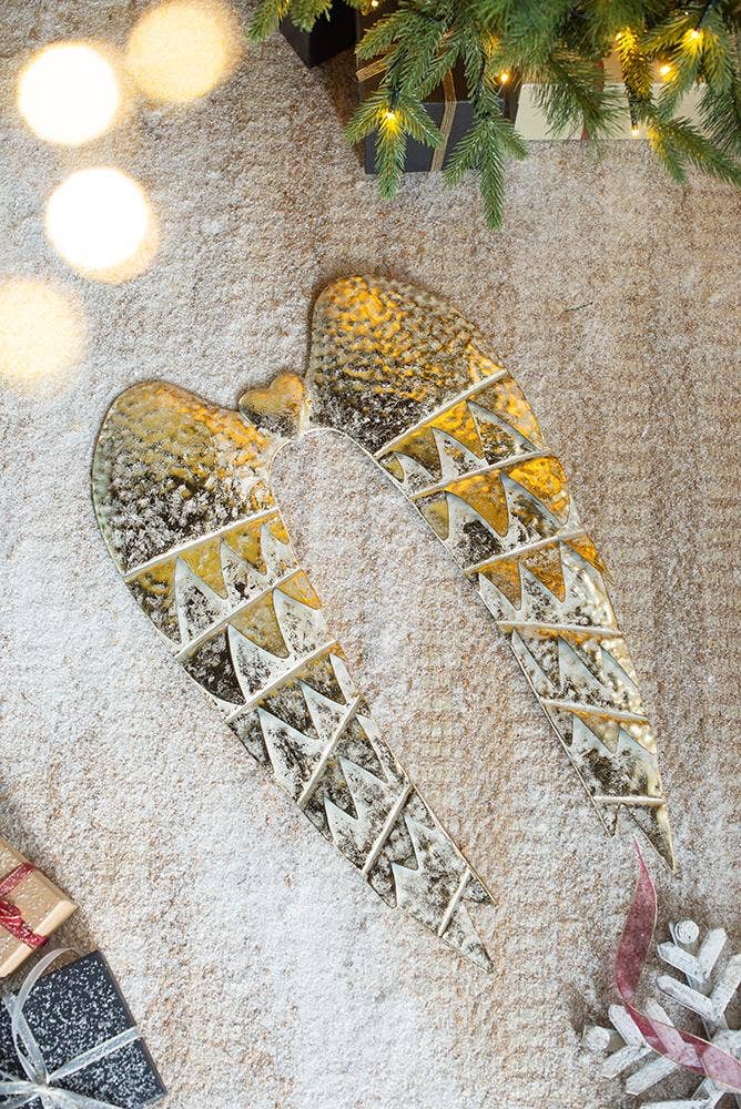 A&B Home Group Inc. - Wholesale Christmas Decoration - 15.7x1.5x24.5" Golden Angel Wings Ornament