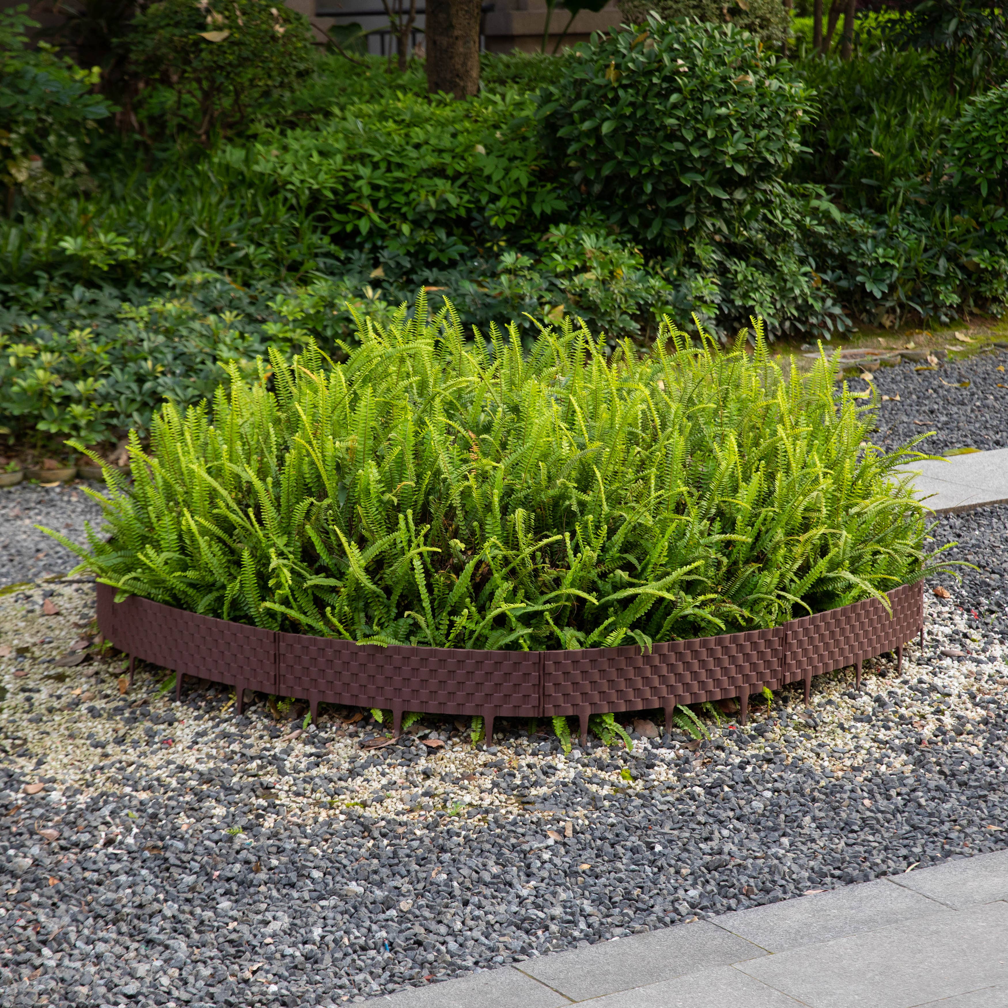 Quickway Imports - Wholesale Outdoor Ornament/Decor - Set of 8 Pcs Rattan-Inspired Plastic Lawn Landscape Edging3