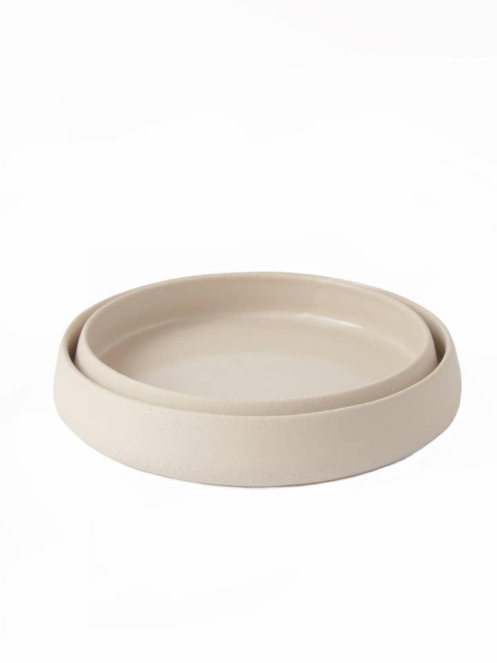 Stoneware Dinner Plates with High Sides (Transparent Glaze) for wholesale by Creating Comfort Lab