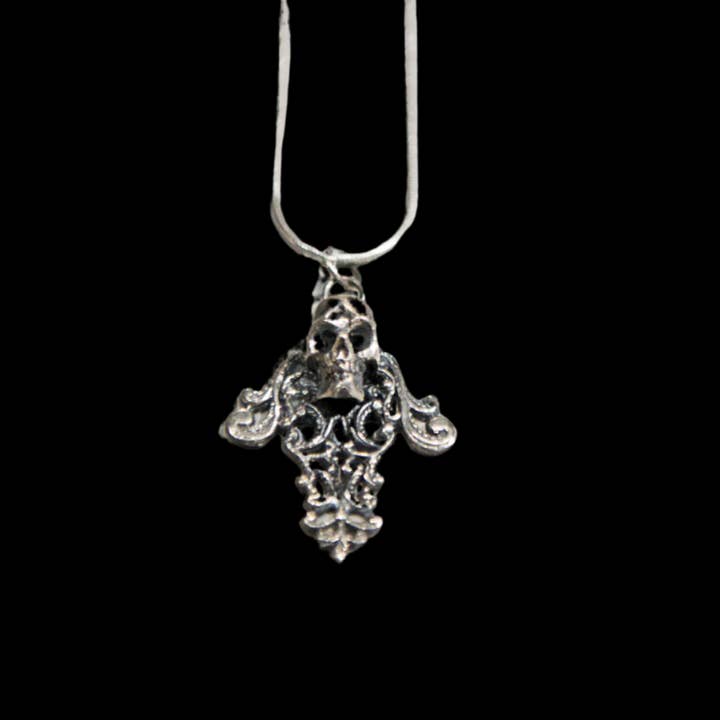Pendentif Crâne Baroque en Dentelle pour la vente par Inchoo bijoux inc
