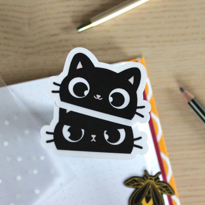 x The Fancy Firefly - Wholesale Sticker - Black Cat Sticker Derpy or Angry – Waterproof Die-Cut Sticke1