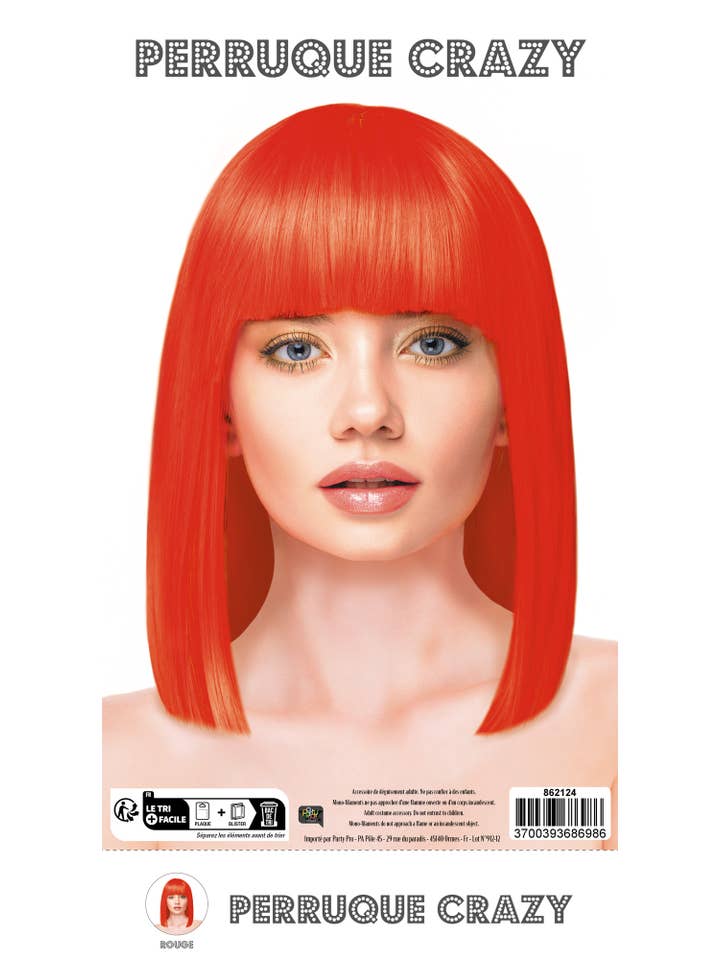 Party Pro - Wholesale Costume - Unisex - CRAZY RED WIG1