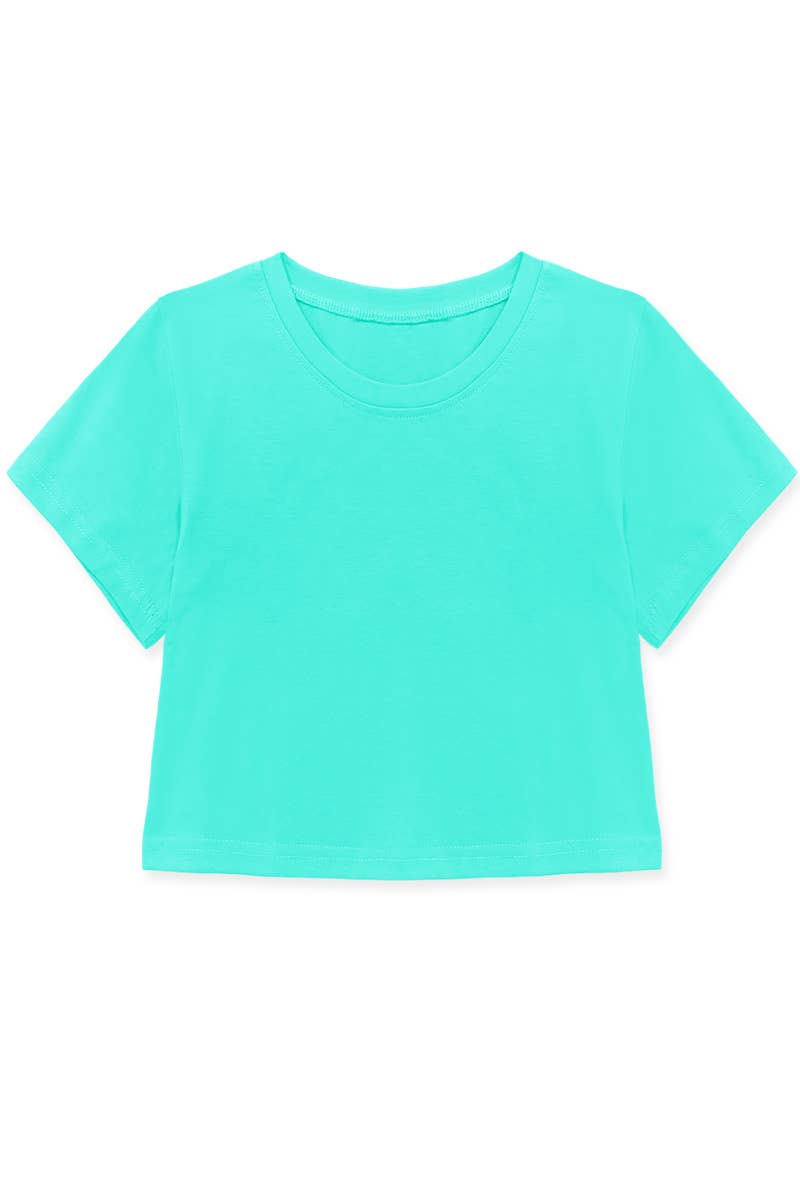 Cutie Patootie Clothing - Wholesale T-Shirt - Kids - GKT-16061B  Girl's Soft Round Neck Crop Tee4