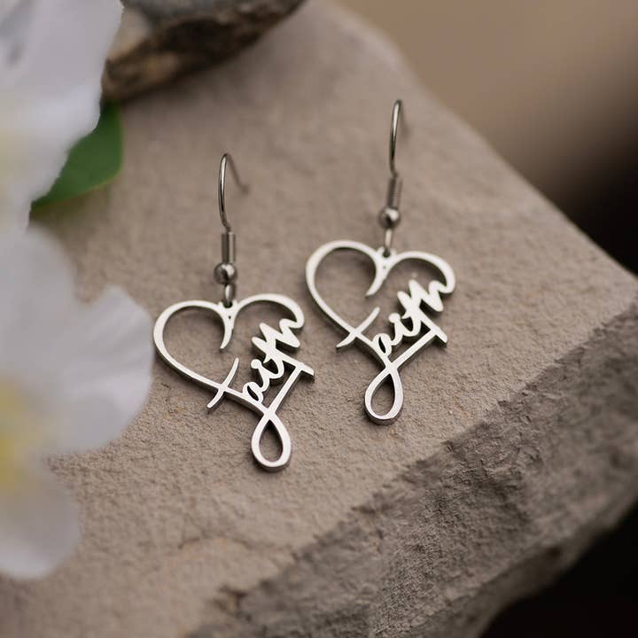 Positive Hope Designs - Wholesale Dangle Earrings - Faith Heart Earrings4