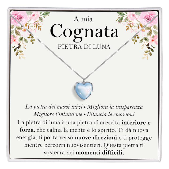 Månestenshalskæde i 925 Sterling Sølv - Til min svigerinde (Kopi) for engroshandel hos DINAWeb Srls