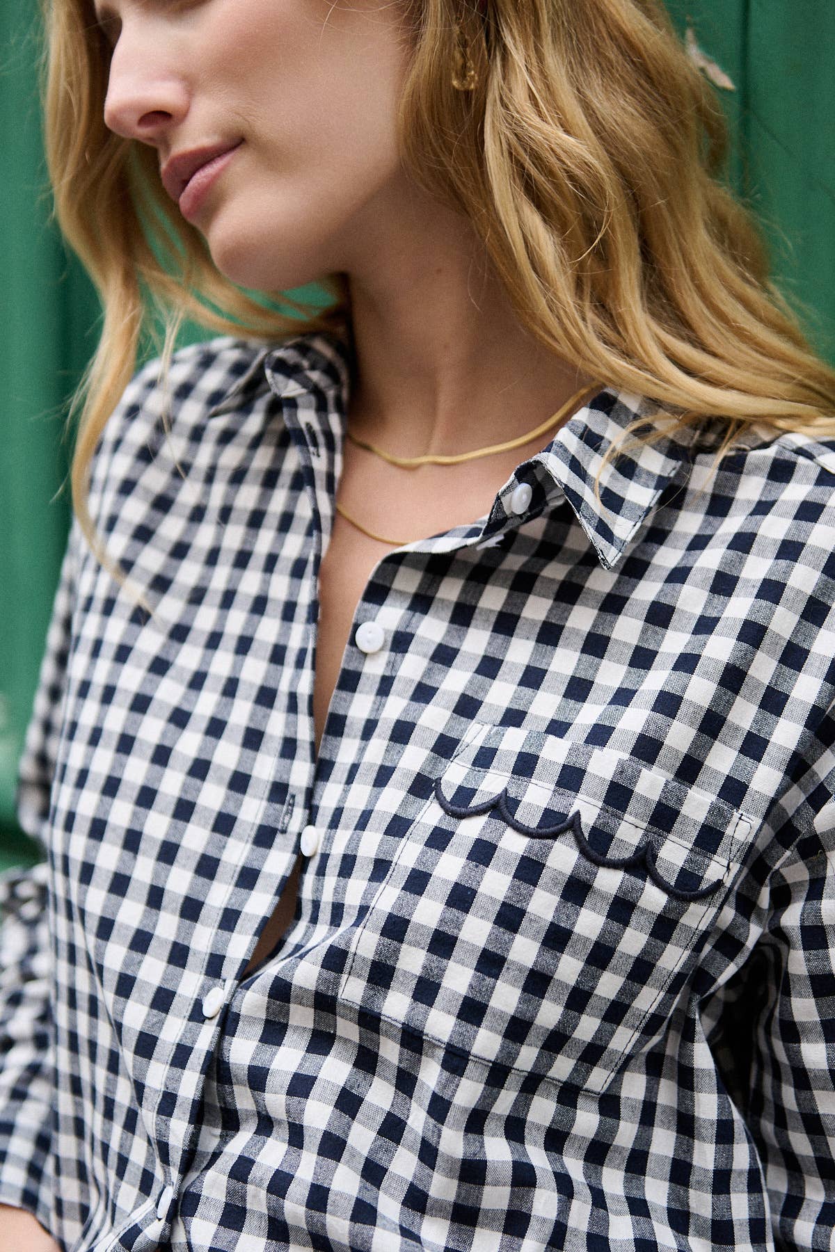 Nathael Paris - Wholesale Shirt - Women's - Loose-fit gingham print cotton shirt11