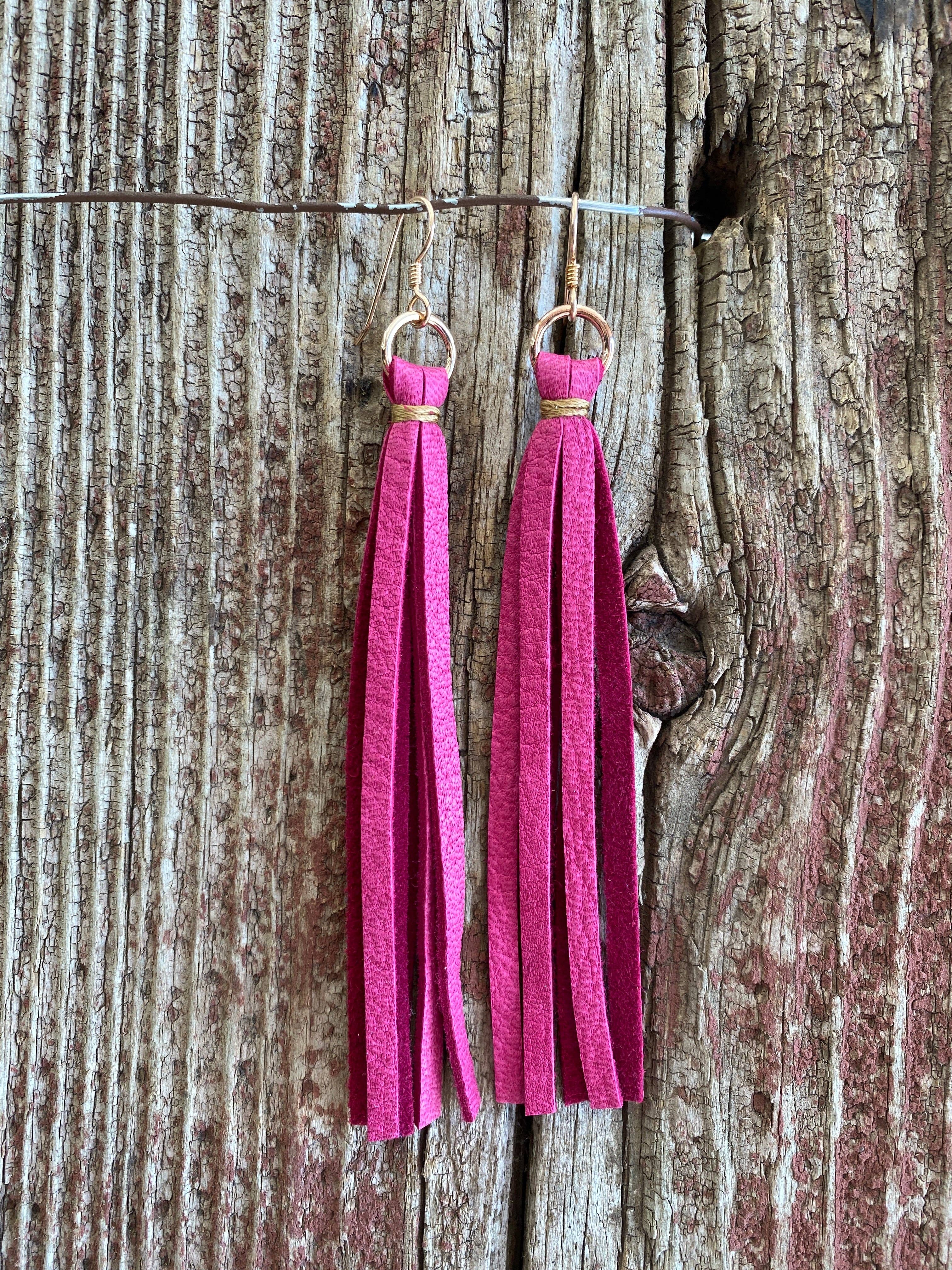 J.Forks Designs - Wholesale Tassel Earrings - 14112 Leather Tassel Earrings5