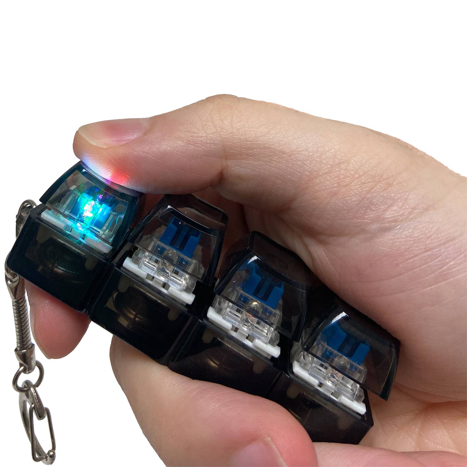 Streamline - Wholesale Keychain - Unisex - Keyboard Fidget LED Keyring - Black2
