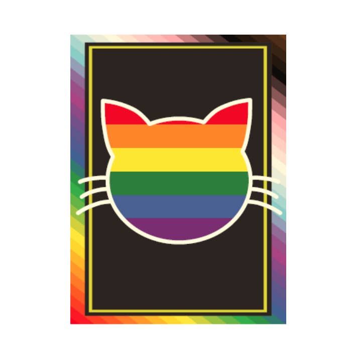 Pride Rainbow Cat Face Jumbo Magnet for wholesale by Kalan