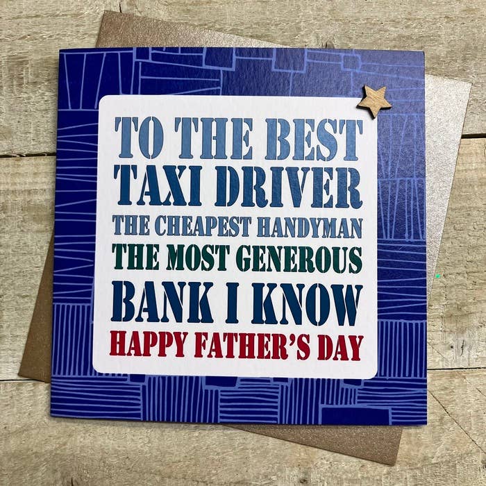 White Cotton Cards – wholesale Father’s Day card – Fathers Day - Taxi Driver, Handyman, Bank - Doodles (D25-8)0