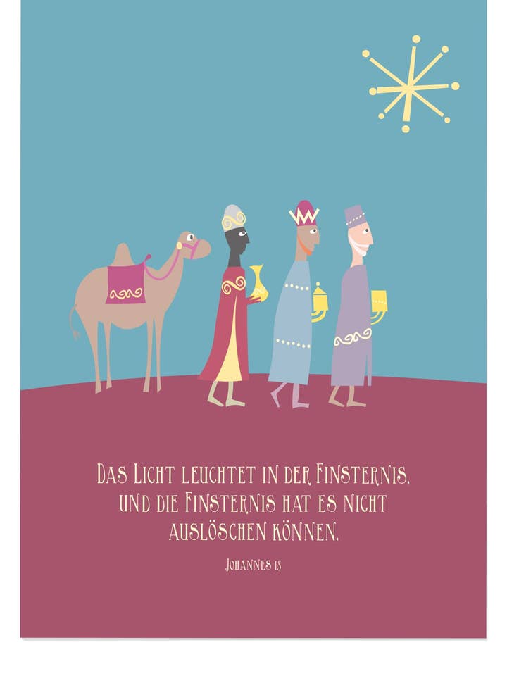 Carte postale de Noël - Trois Rois pour la vente par Himmel im Herzen