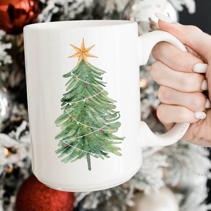 Christmas Tree Mug for wholesale by Marielis Design Co