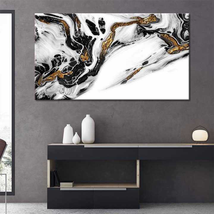 Effet marbre abstrait or liquide pour la vente par Meeko Print