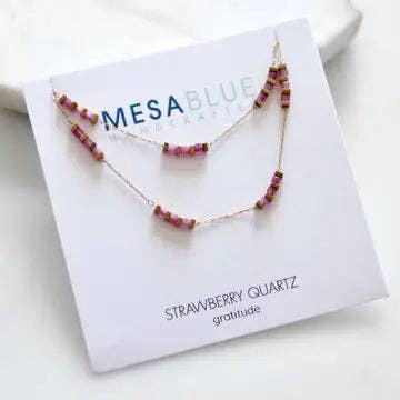 Mesa Blue – wholesale Beaded/pearl necklace – Square Gemstone Beaded Necklace2