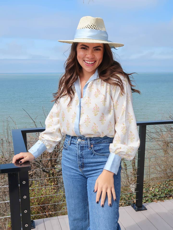 Harbor Blouse - Block Printed, Made In India for wholesale by hey friends