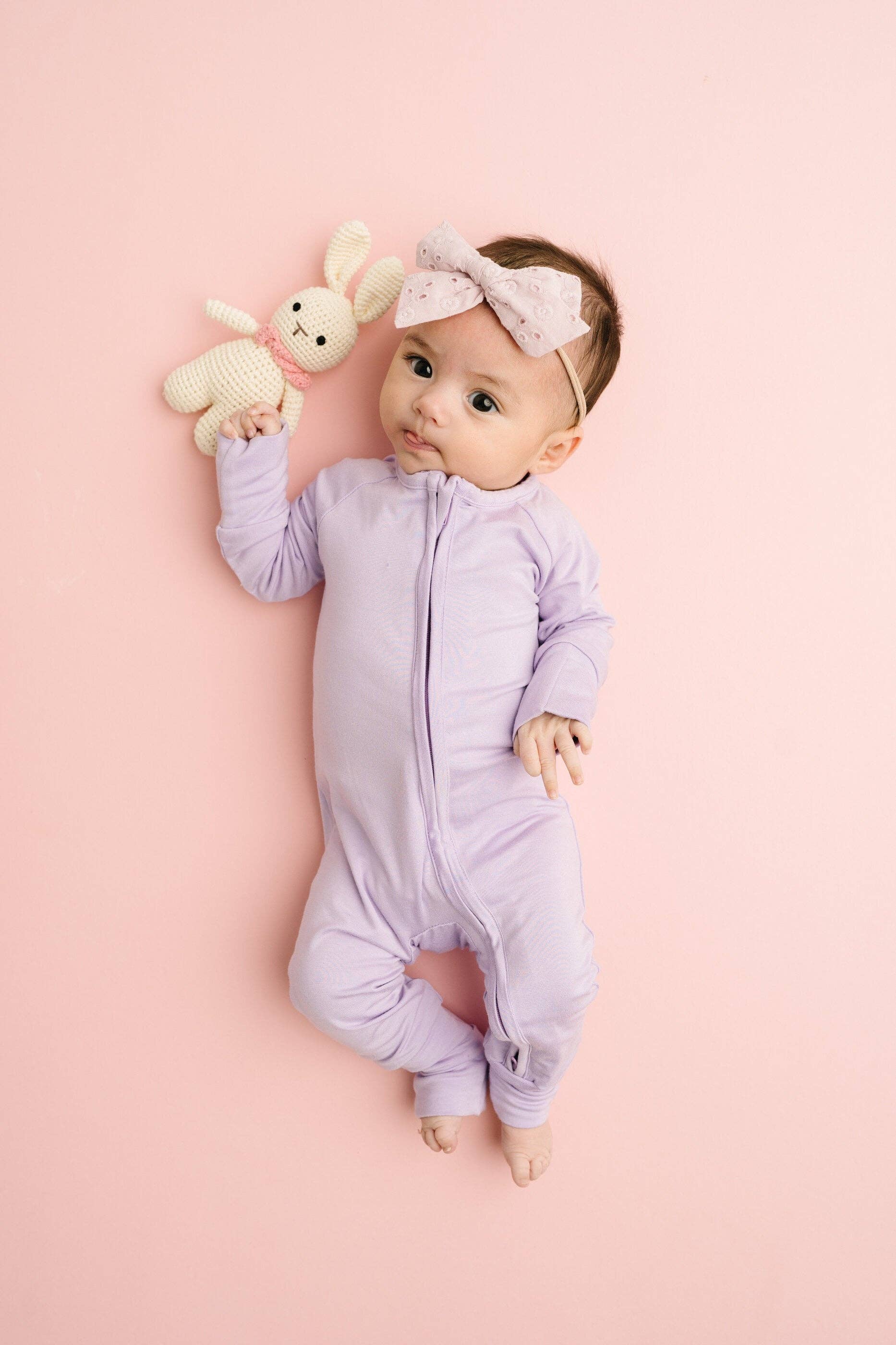Little One Shop - Wholesale Sleepsuit - Baby - Lilac Bamboo Sleeper2