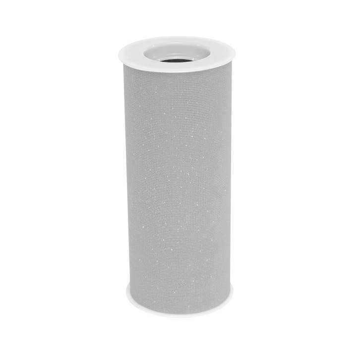 Glitter Fabric Tulle 6"W x 10 Yards- Silver for wholesale on Faire
