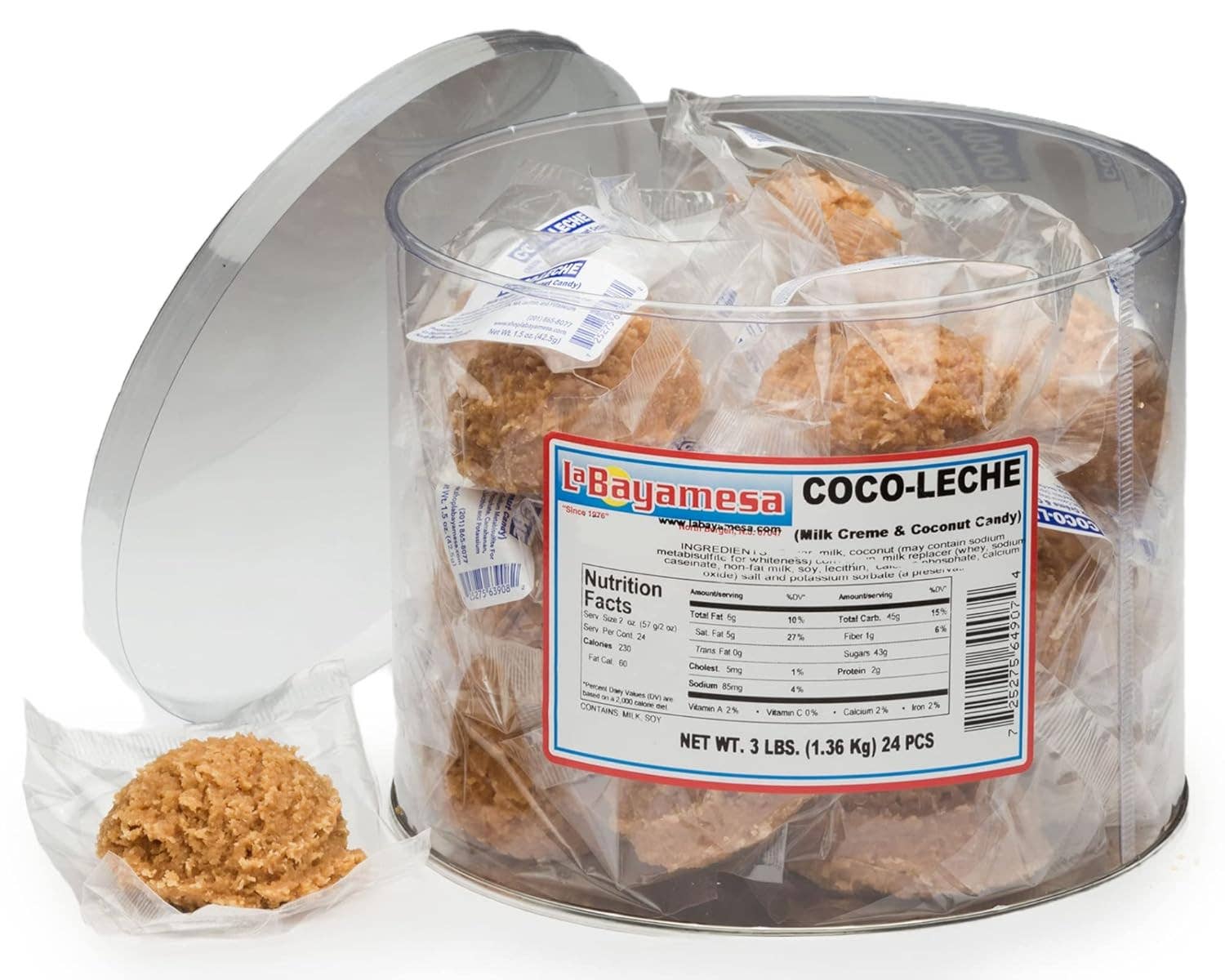 Long Island Candy Factory - Wholesale Snack Bar - Labayamesa Coco Leche milk Creme coconut cookie 3 lb 24ct