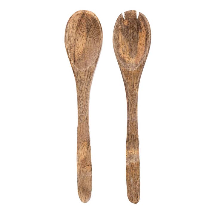 Wooden Salad Set Fork and Spoon 6PK for wholesale by Candlelight Products Ltd
