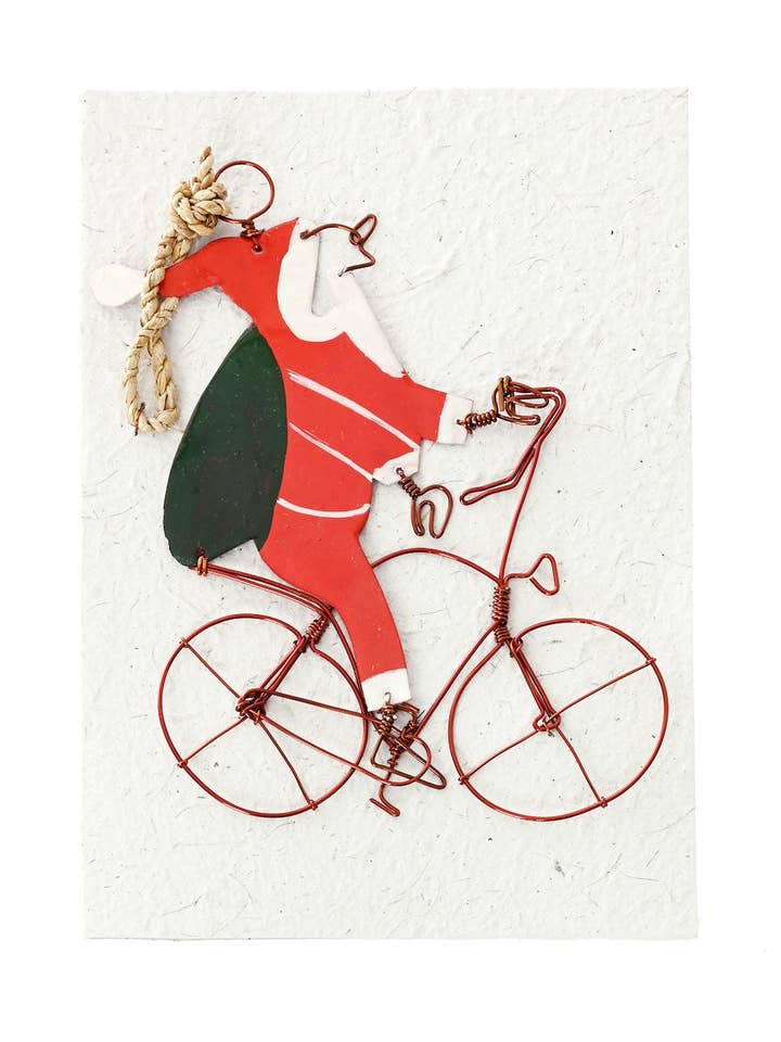 Recycled Metal Santa Note Card with Detachable Ornament for wholesale by Swahili | AFRICAN MODERN