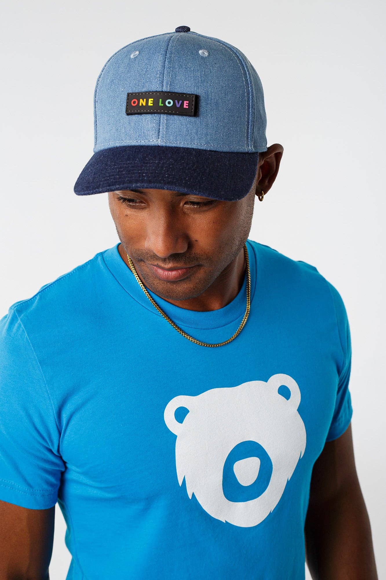 SOUNDOFF - Wholesale Flat Brim Cap - Men's - MEDIUM/INDIGO DENIM ID PATCH SNAPBACK1