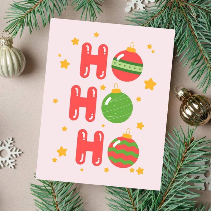 Ho Ho Ho Weihnachtsornamente Grußkarte für den Großhandel von Feira Pop