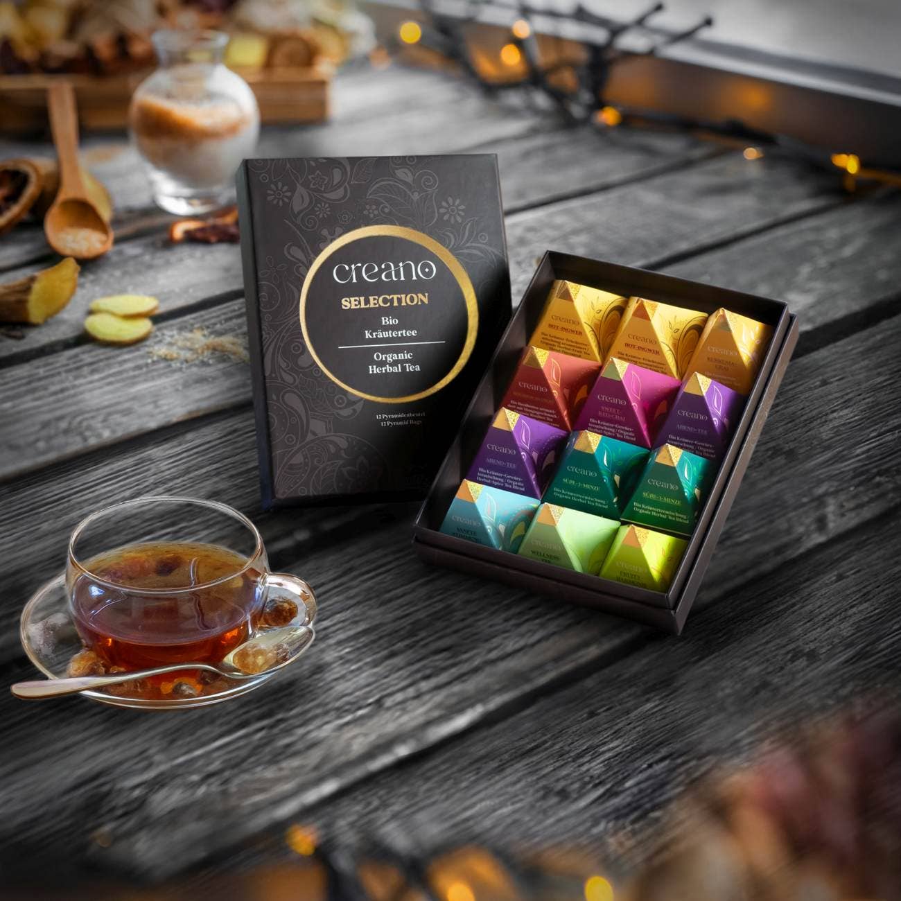 Creano - Wholesale Loose Tea - Organic 12er Pyramid Gift Set 30g3